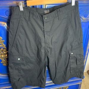 Levis Mens Black Cargo Shorts Cotton Blend Size 31